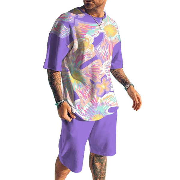 Men's Shorts Short-Sleeved T-Shirt Casual Hawaii Sets 04255351YY