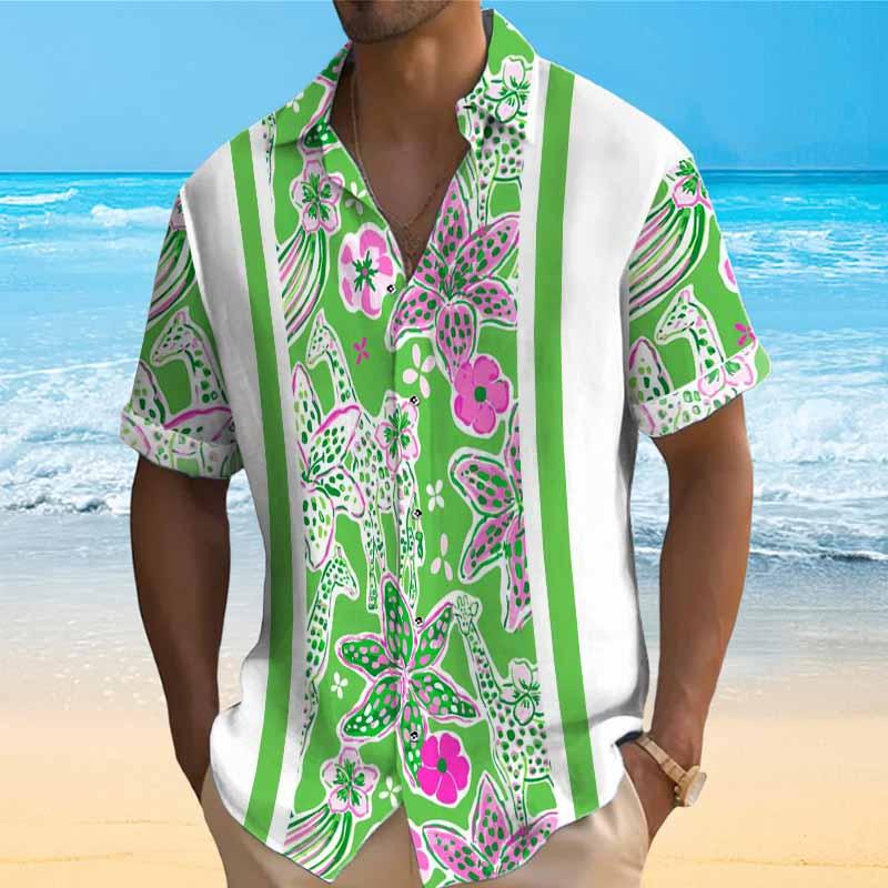 Men's Printed Short Sleeve Shirt 64886709YY