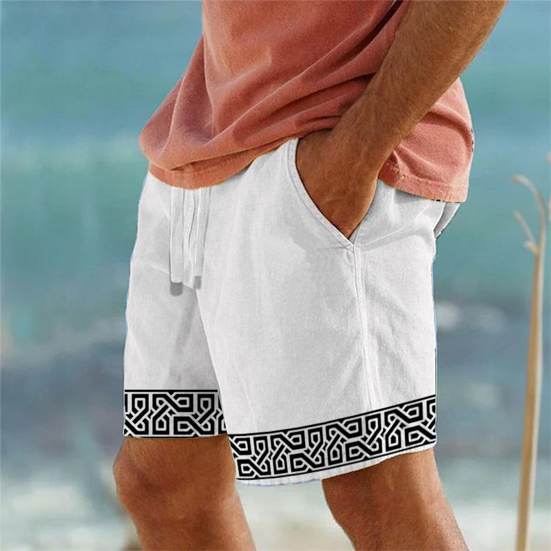 Men's Beach Print Breathable Shorts 90361663YM