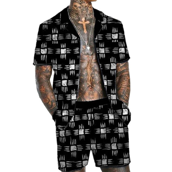 Men's Old-Money Hawaiian Short Sleeve Shirt Set 58571833YY