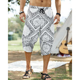 Men's Printed Casual Cropped Pants 62767343YM