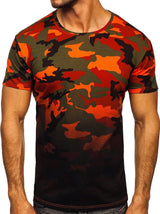 Men's Camouflage Round Neck Short Sleeve T-Shirt 21832744YM