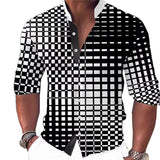 Men's Classic Plaid Stand Collar Long Sleeve Shirt 03818460YY