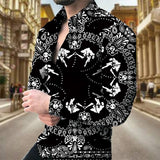 Men's Paisley Pattern Casual Long Sleeve Lapel Shirt 26445385L