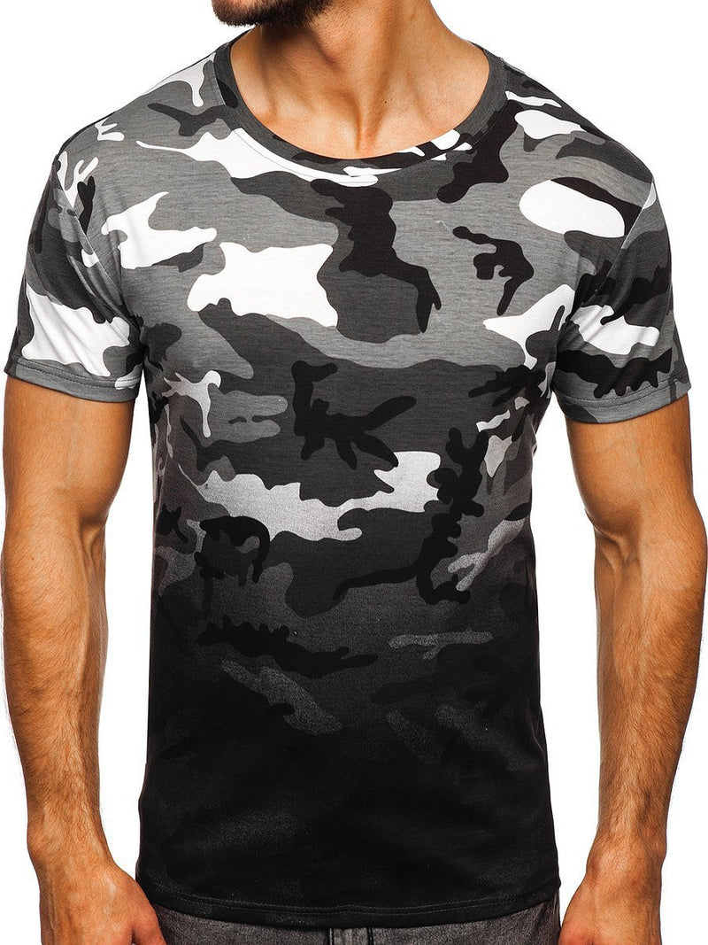 Men's Camouflage Round Neck Short Sleeve T-Shirt 21832744YM