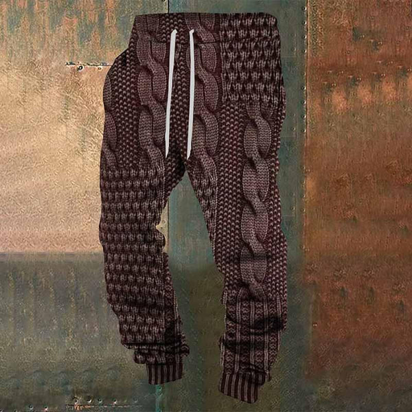 Men's 3d Printed Pattern Solid Color Casual Fleece Sweatpants 93288625YY