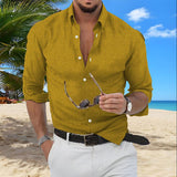 Men's Single Breasted Long Sleeve Shirt 09898943YM