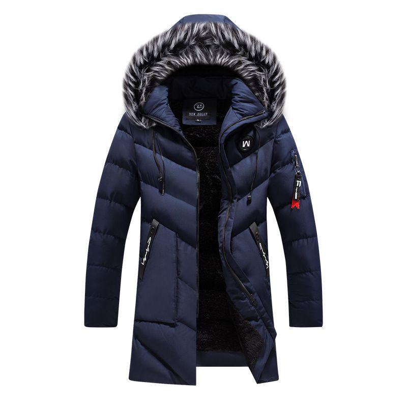 Men's Solid Color Fleece Thick Cotton Coat 31976854YM