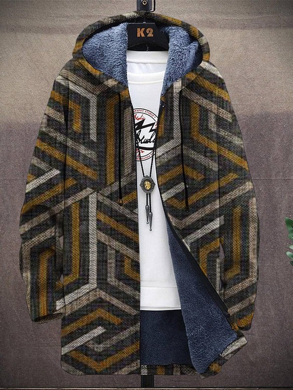 Men's Printed Hooded Fleece Jacket 17797052YM