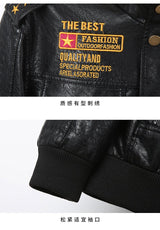 Men's Loose Multi-pocket Leather Jacket 69223638YM
