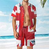 Men's Abstract Flag Short Sleeve Shirt Shorts Sets 66523305YY