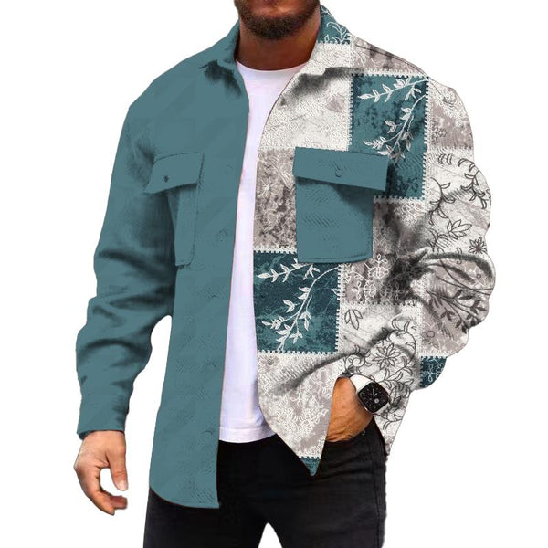 Men's Corduroy Print Long Sleeve Jacket 76131129YY