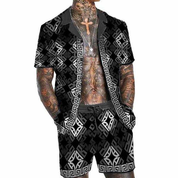 Men's Old-Money Hawaiian Short Sleeve Shirt Set 21126503YY
