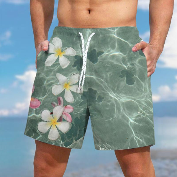 Men's Hawaiian Flower Printed Vacation Beach Shorts 74593371YY