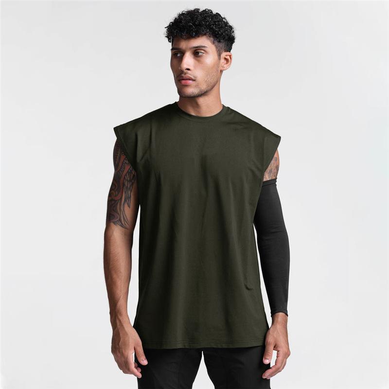 Men's Quick-drying Round Neck Casual Sports Sleeveless T-shirt 59019314L