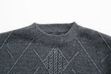 Men's Rhombus Round Neck Solid Color Sweater 00710908YM