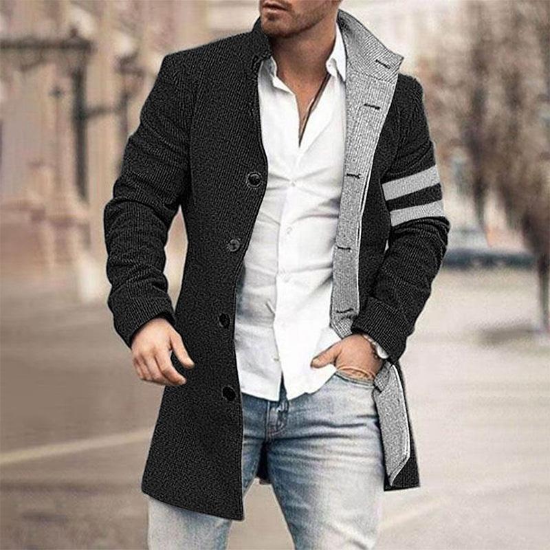Men's Woolen Casual Mid-length Coat 63507237YM
