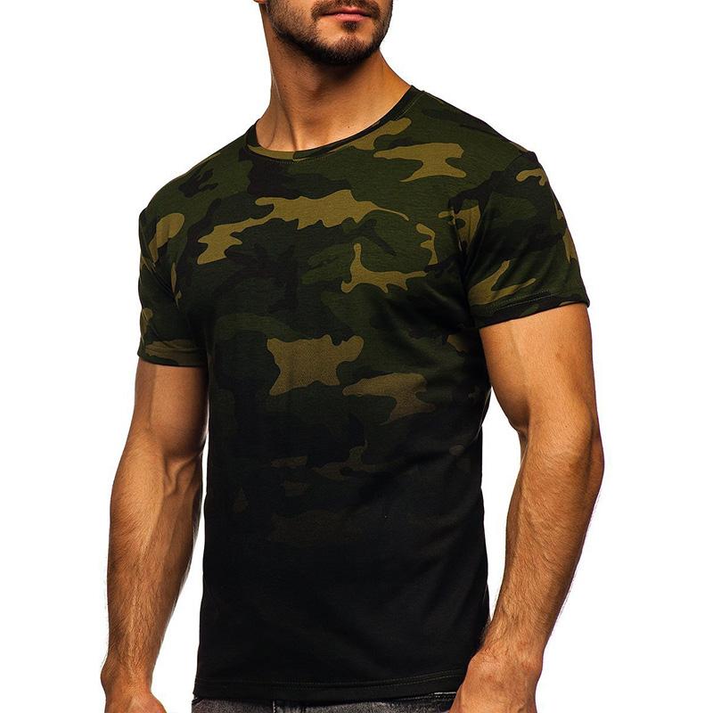 Men's Camouflage Round Neck Short Sleeve T-Shirt 21832744YM