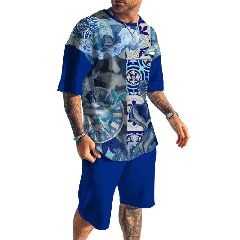 Men's Marine Animal Shorts Short-Sleeved T-Shirt Casual Sets 87910635YY