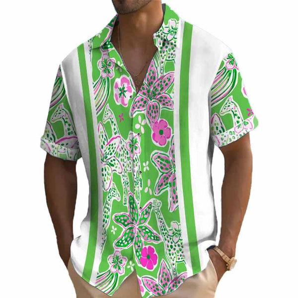 Men's Printed Short Sleeve Shirt 64886709YY