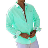 Men's Lapel Casual Long Sleeve Shirt 14787297YM