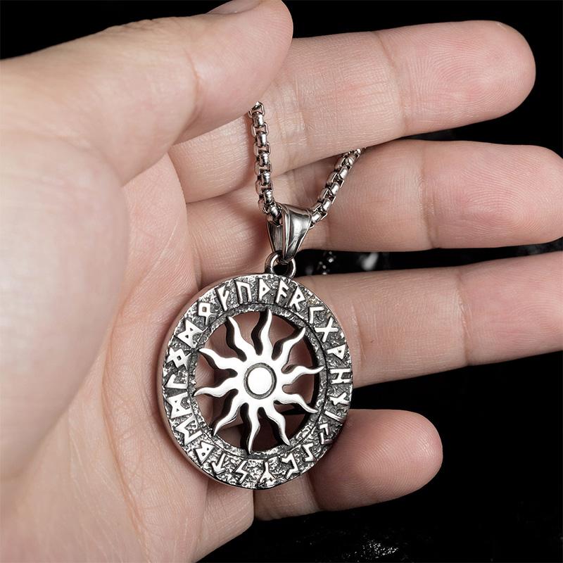 Men's Vintage Sun Stainless Steel Necklace 01031909YM