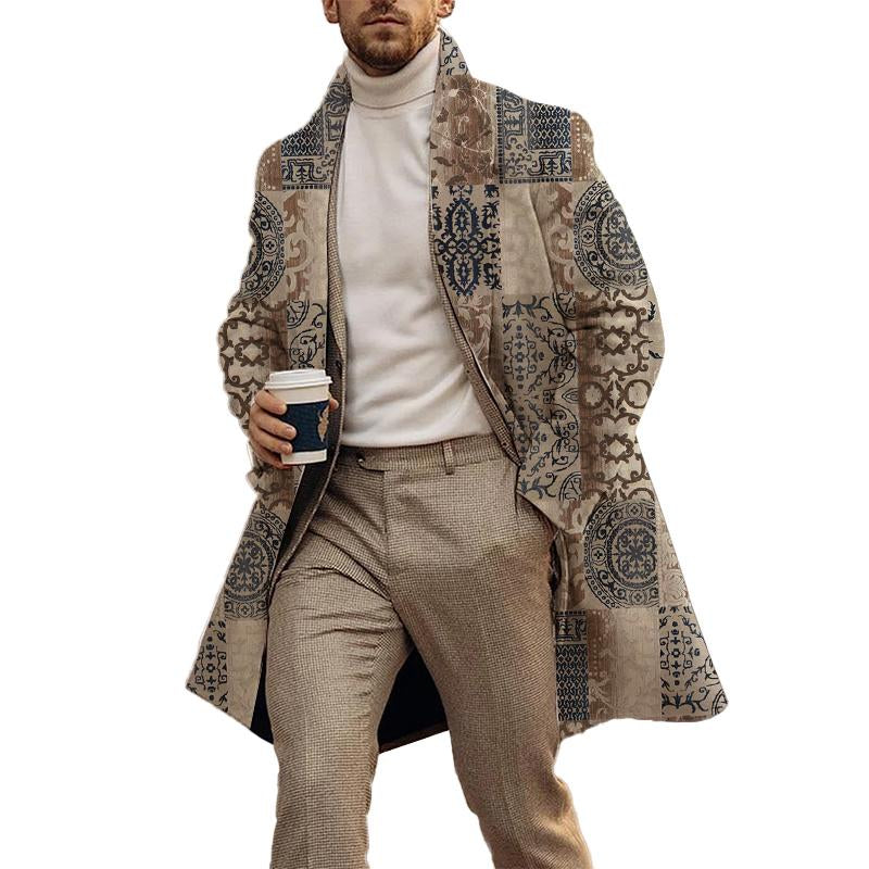 Men's Casual Printed Cardigan Coat 80779450YY