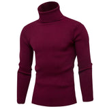 Men's Turtleneck Slim Fit Simple Pullover Sweater 60865816YM