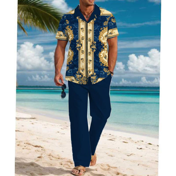 Men's Casual Printed Shirt Suit 22952007YM