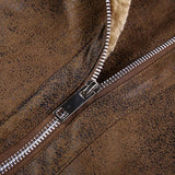 Men's Sherpa Leather Fleece Jacket 76526738YM