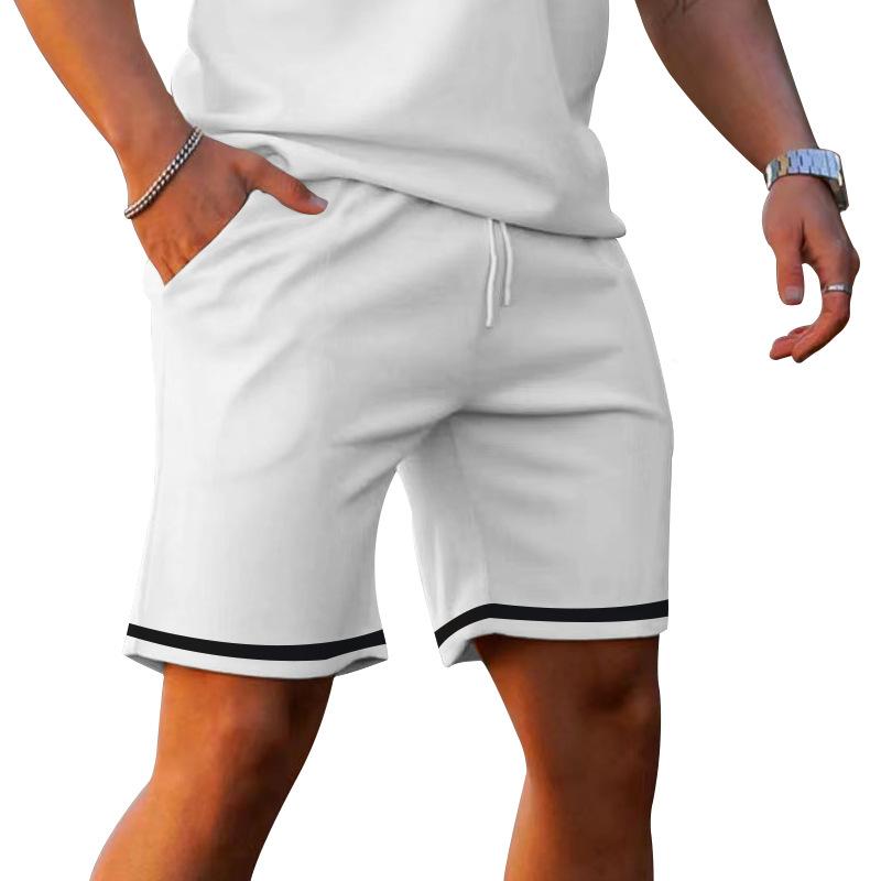 Men's Lapel Short-sleeved Shorts Two-piece Sports and Leisure Set 14241217L