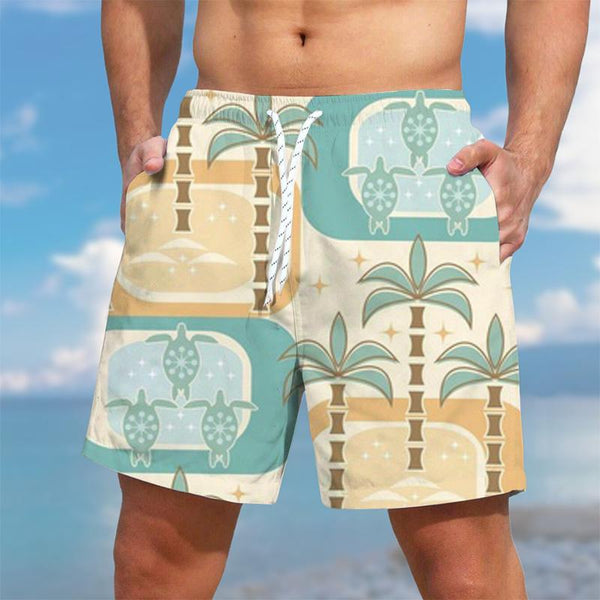 Men's Hawaiian Vibe Printed Vacation Beach Shorts 49438395YY