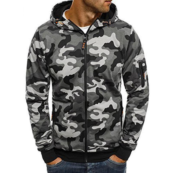 Men's Camouflage Sweatshirt Hooded Cardigan 22160178YM