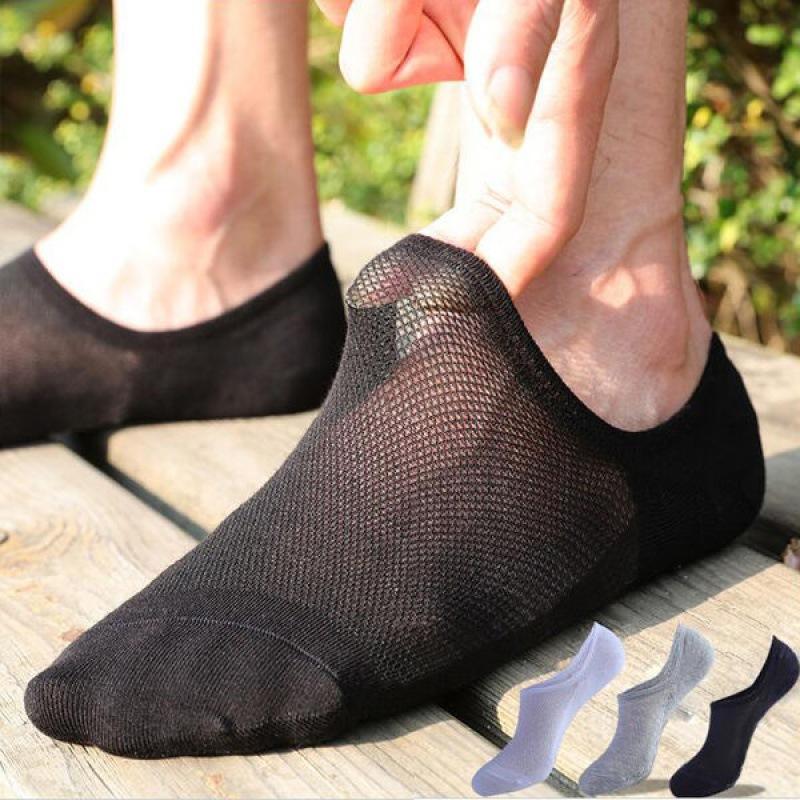 Men's 3 pairs Ultra Thin Mesh Socks Sweat Absorbent Deodorant Crew Socks 75578589L