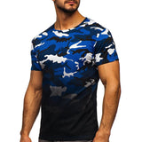 Men's Camouflage Round Neck Short Sleeve T-Shirt 21832744YM