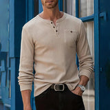 Men's Long Sleeve Henry Collar T-Shirt 60242829YY