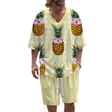 Men's Tropical Fruit Printed Short Sleeve Suit 08462645YY