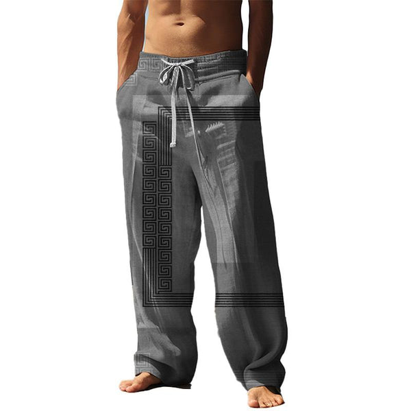 Men's Casual Simple Printed Trousers 44493734YM