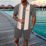 Men's Hawaii Printed Short-sleeve Shirt and Shorts Suit 01788863YY