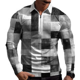 Men's Fashion Color Contrast Plaid Polo Shirt 18534006YY