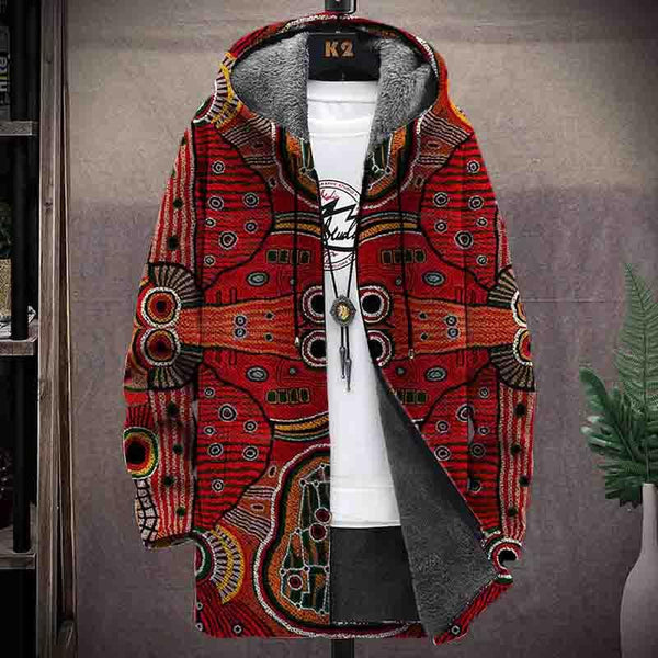 Men's Printed Hooded Fleece Jacket 06397733YY