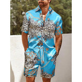 Men's Hawaiian Print Shirt Resort Set 69004044YM