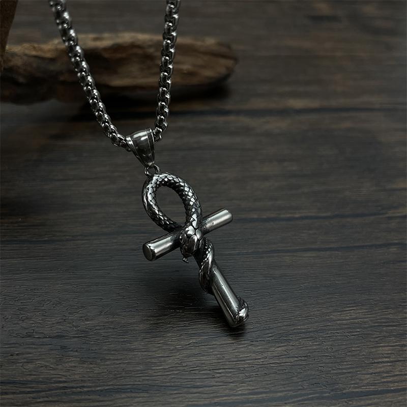 Fashionable Mamba Snake Cross Necklace 05901840YM
