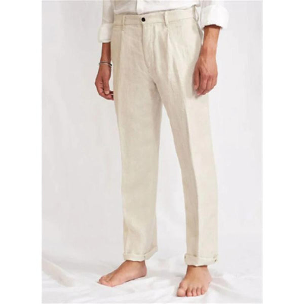Men's Linen Straight Casual Trousers 58499012YM