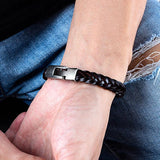 Stylish Handwoven Leather Bracelet 68230784YM