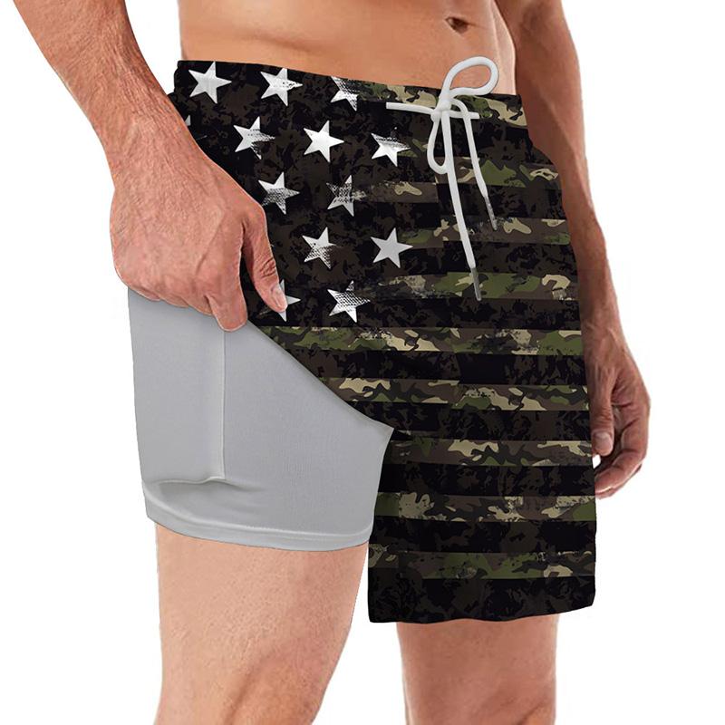 Independence Day Flag Panel Men's Athletic Shorts 94736480YM