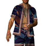 Men's Resort Printed Short Sleeve Shirt Set 74551092YM