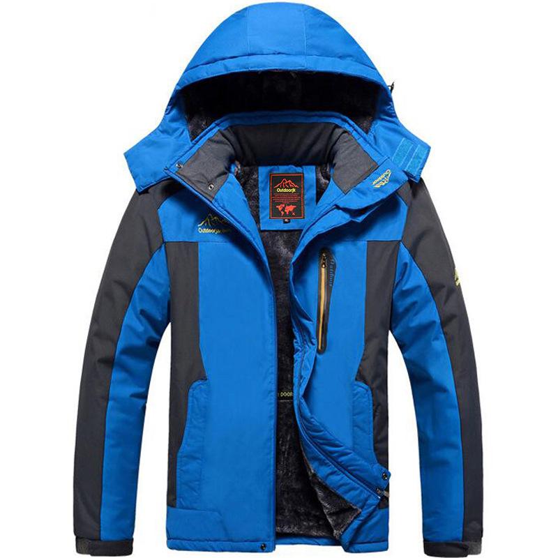 Men's Velvet Thickened Outdoor Sports Warm Mountaineering Jacket 43204949L