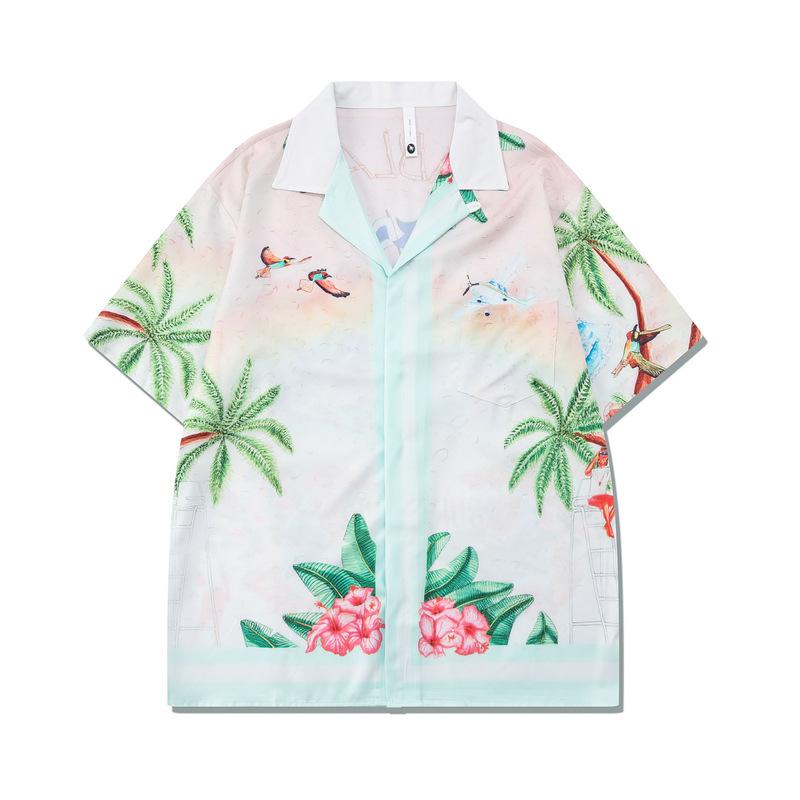 Men's 2 Pice Retro Printed Hawaii Short Sleeve Shirt and Shorts Sets 46318625YY