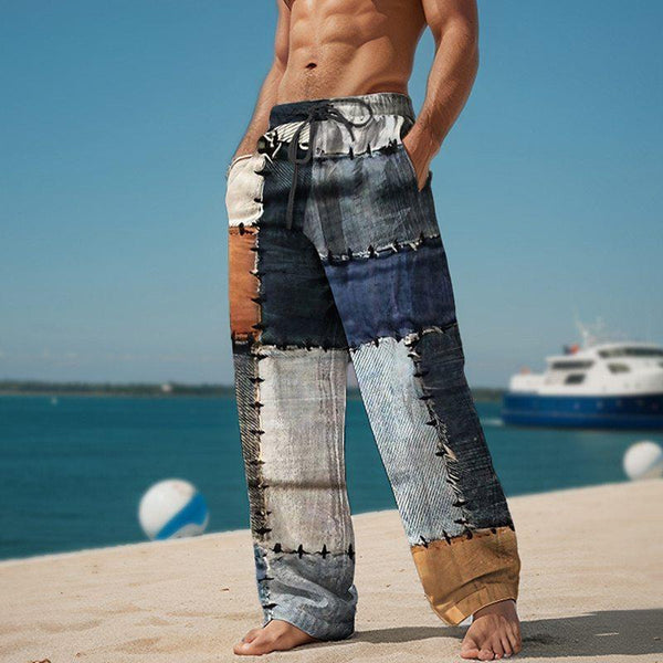 Men's Cotton and Linen Beach Casual Pants 25543213YY
